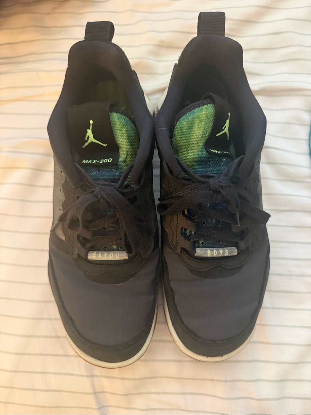 Jordan Max-200 Men's Black/Green Athletic Sneakers - Bayou Boys
